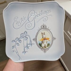 Vintage Grasslands Road Easter Greetings Ceramic Plate